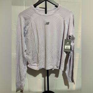 New Balance Women's Purple Long Sleeve Nylon T Shirt Size Large New with Tags